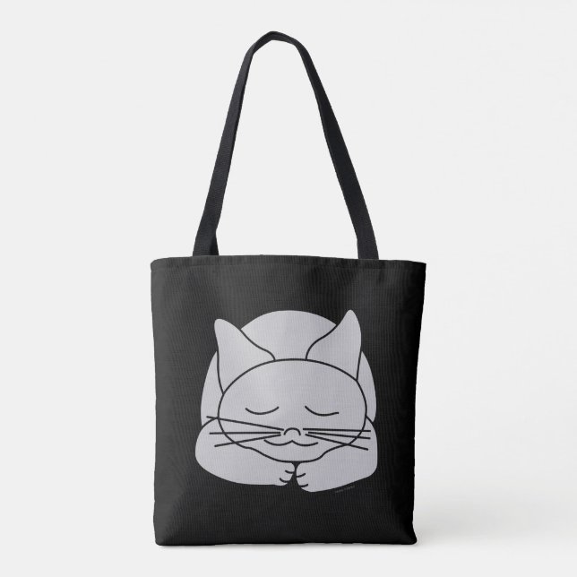 Schlafgraue Katze Tasche (Rückseite)