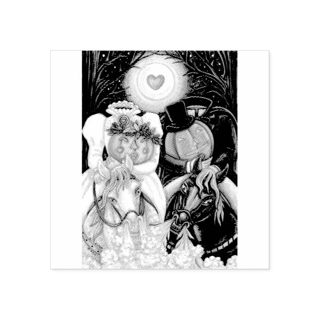 SCHLAFHOLLOW WEDD, HALLOWEEN RUBBER-BRIEFMARKE GUMMISTEMPEL (Prägung)