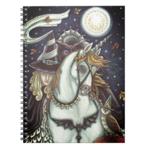 SCHLAFHOLZ, HEADLESS GOTHIC WITCH, UNICORN, OWL NOTIZBLOCK