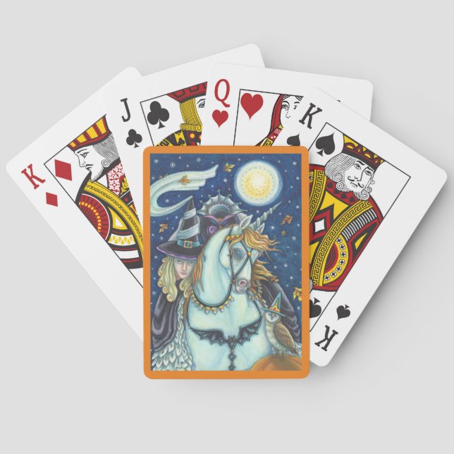 SCHLAFHOLZ, HEADLESS GOTHIC WITCH, UNICORN, OWL SPIELKARTEN (Rückseite)