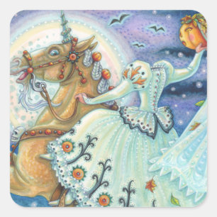 SCHLAFHOLZBRIDE, UNICORN STICKERS SHEET Squ