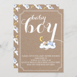 Schlafjunge dusche Vintage Text minimalistisch Einladung