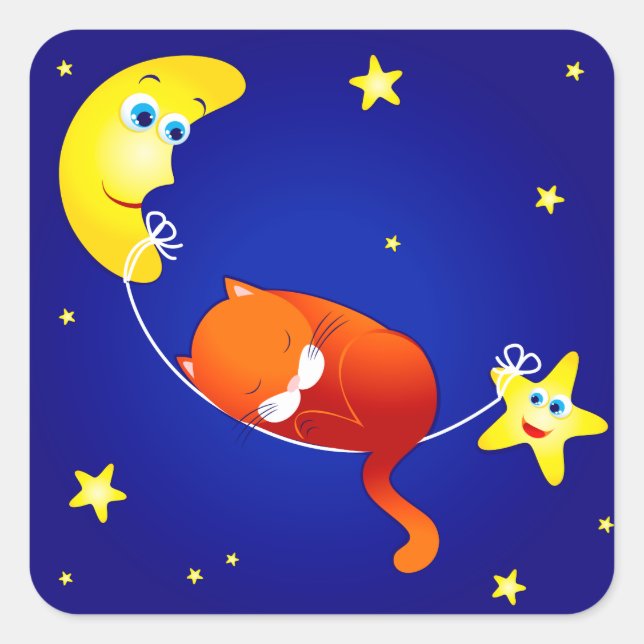 Schlafkätzchen, Aufkleber (Vorderseite)