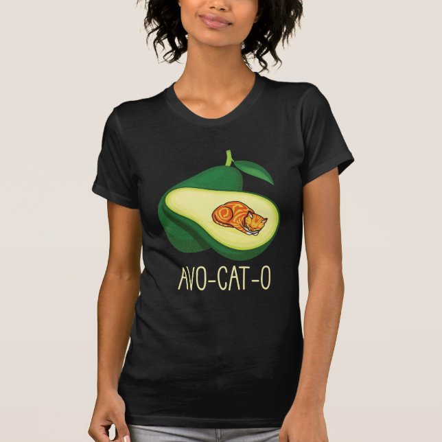 Schlafkatze Avocado Niedliches Gemüsepflanzchen Pu T-Shirt (Vorderseite)