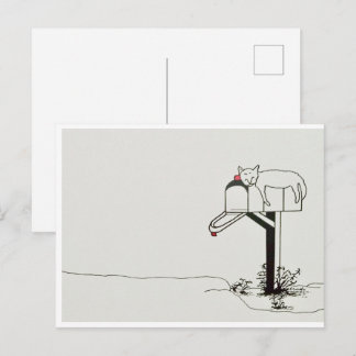 Schlafkatze Gewartet für einige E-Mails Postkarte