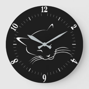 Schlafkatze Große Wanduhr