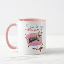 Schlafkatze-Kaffee-Humor-Tasse – Süße müde Kitty-T