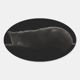 Schlafkatze Ovaler Aufkleber