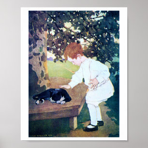 Schlafkatze und Kind, Jessie Willcox Smith Poster