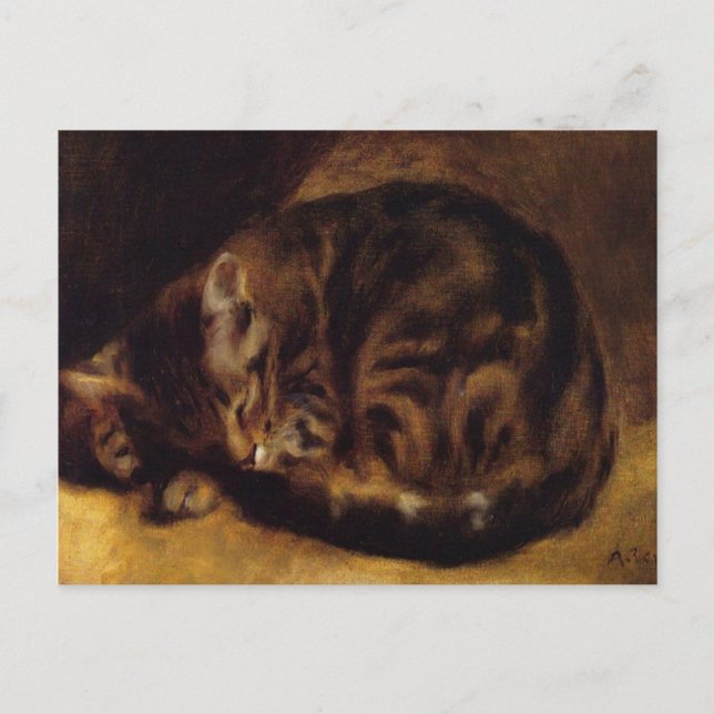Schlafkatze von Renoir Postkarte (Vorderseite)