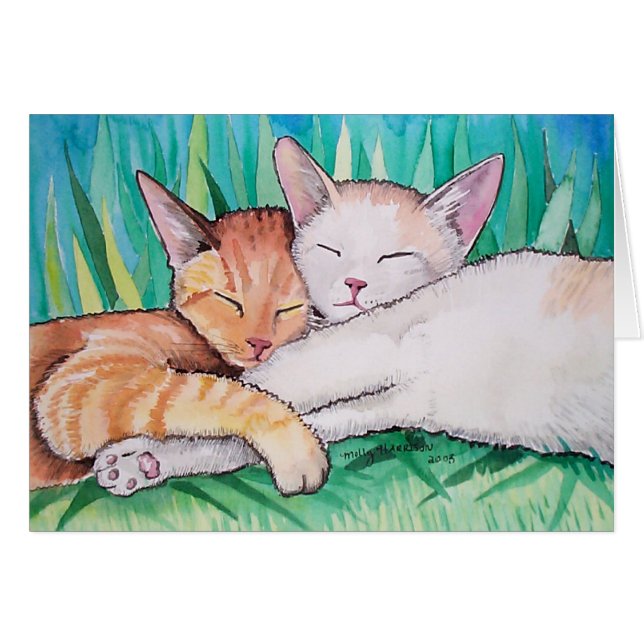 Schlafkatzen-Karte von Molly Harrison (Vorderseite (Horizontal))