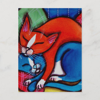 Schlafkatzen Postkarte