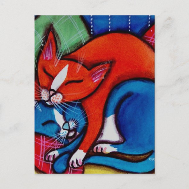 Schlafkatzen Postkarte (Vorderseite)
