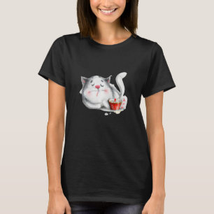 Schlafkatzenkatalogarbeit niedliches Kätzchen T-Shirt