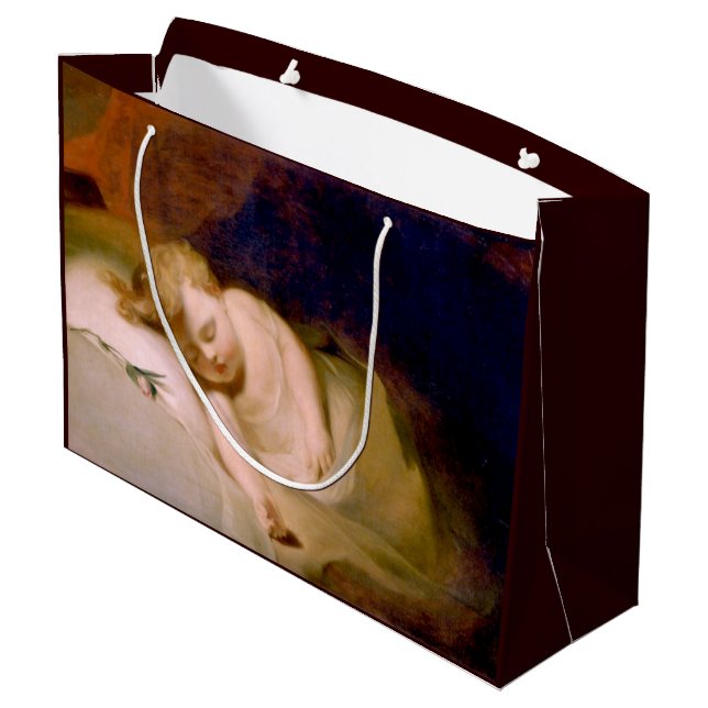 Schlafkind (von Thomas Sully) Große Geschenktüte (Rückseite Schrägansicht)