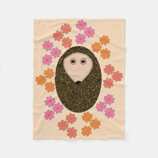 Schlaflose Igel und Blume Fleece Blanket (Vorderseite)