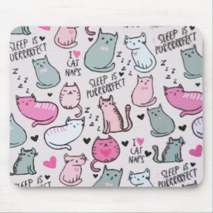 Schlaflose Katze Kitten Gesicht Maske Haustiere Ti Mousepad