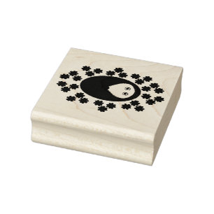 Schlaflosigkeit Igel und Blume Holzkunst Briefmark Gummistempel