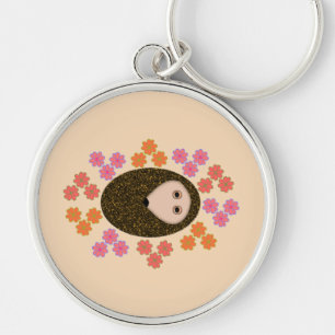 Schlaflosigkeit Igel und Blume Schlüsselanhänger