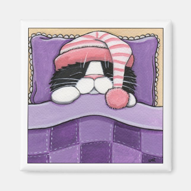 Schlaflosigkeit Kopf - Katzenmagnet Magnet (Vorne)