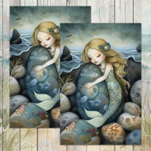 SCHLAFMERMAID MIRL DECOUPAGE TISSUPAPIER