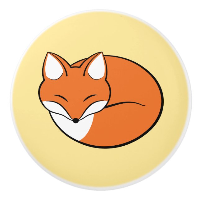 Schlafmittel Cartoon Fox Keramikknauf (Vorderseite)