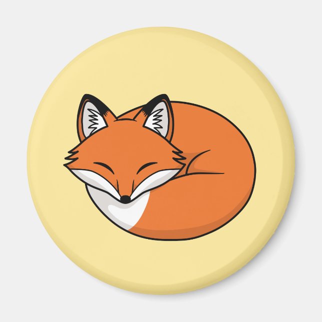 Schlafmittel Cartoon Fox Magnet (Vorne)