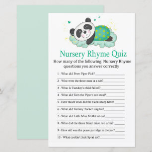 Schlafpanda Kinderzimmer Rhyme Quiz Kinderduschens