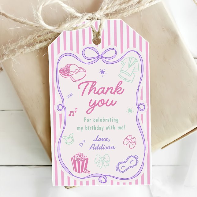 Schlafparty Mädchen Geburtstag Geschenkanhänger (Von Creator hochgeladen)