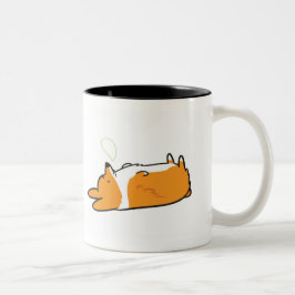 Schläfrige Corgi-Tasse schlafendes | u. Zweifarbige Tasse