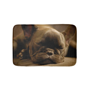Schläfrige französische Bulldogge Badematte