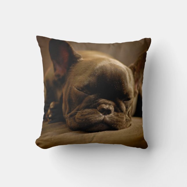 Schläfrige französische Bulldogge Kissen (Vorderseite)