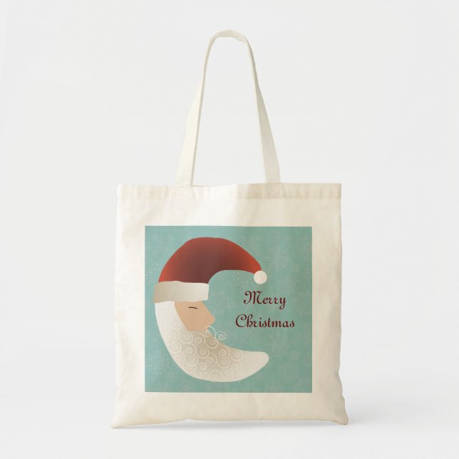 Schläfrige halber Mond-WeihnachtsTaschen-Tasche Tragetasche (Vorne)