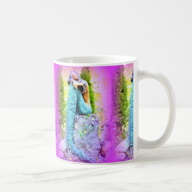 schläfrige Meerjungenkaffee-Tasse Kaffeetasse (Rechts)