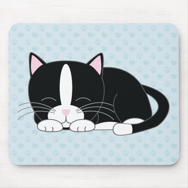 Schläfrige Miezekatze {Smoking} Mousepad (Vorne)