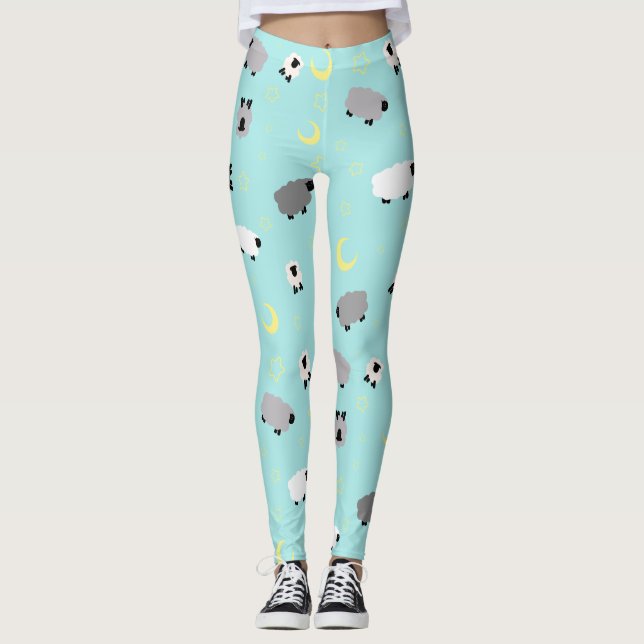 Schläfrige niedliche Leggings der Schaf-Leggings-| (Vorderseite)