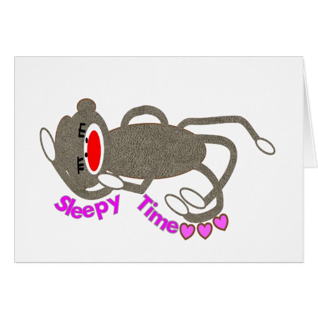 "Schläfrige Zeit-" Socken-Affe-Schlafen (Vorderseite (Horizontal))