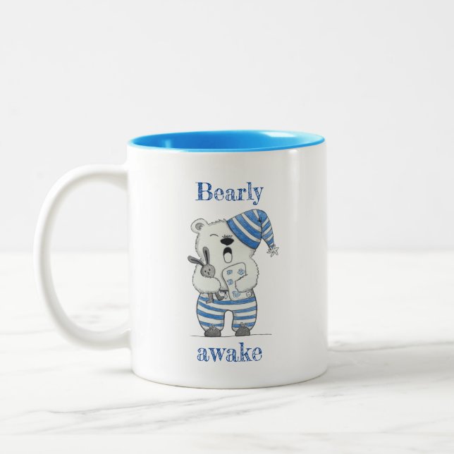 Schläfriger Baby-Bär //Bearly wach Zweifarbige Tasse (Links)