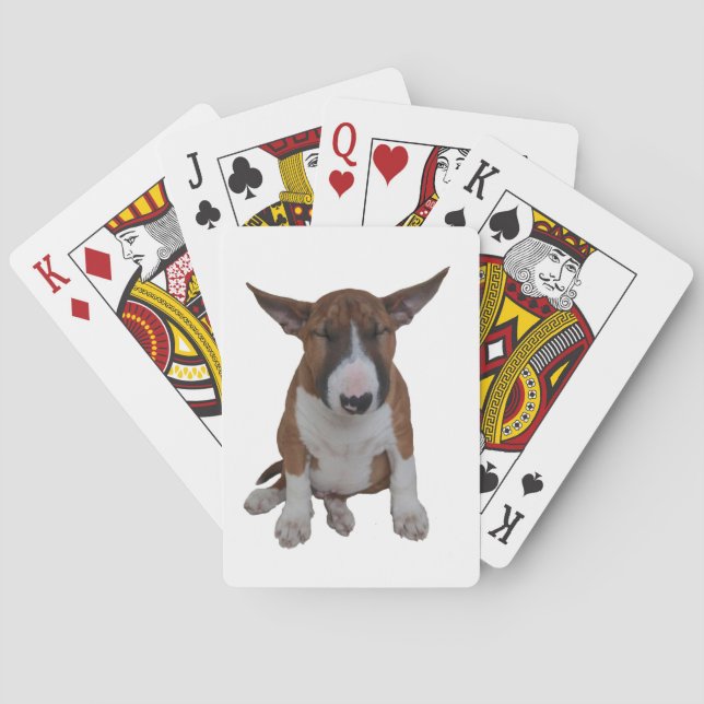 Schläfriger Bullterrier-Welpen-Spielkarten Spielkarten (Rückseite)