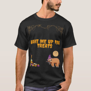 Schläfriger Faultier bereit für Halloween-Leckerei T-Shirt