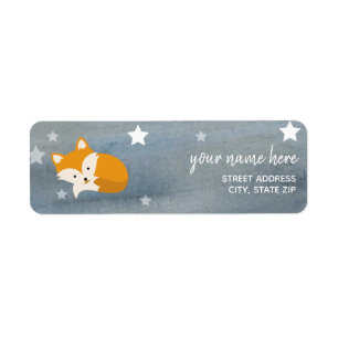 Schläfriger Fox spielt Aquarell-Babyparty die