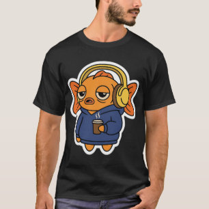 Schläfriger Goldfisch mit Kaffee – Lustige müde Ho T-Shirt