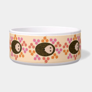 Schläfriger Igel und Blume Dog Bowl Napf