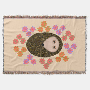 Schläfriger Igel und Blume Kehle Knöchel Decke