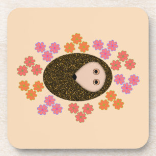 Schläfriger Igel und Blume Untersetzer