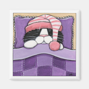 Schläfriger Kopf - Katzen-Magnet Magnet