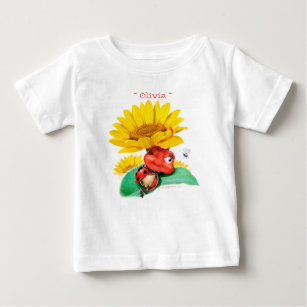 Schläfriger Marienkäfer Baby-Jerseys T/schläfriger Baby T-shirt