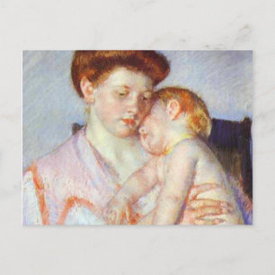 Schläfriges Baby. um 1910, Mary Cassatt Postkarte