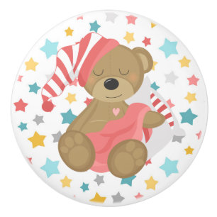 Schläfriges Bärn-Baby Keramikknauf