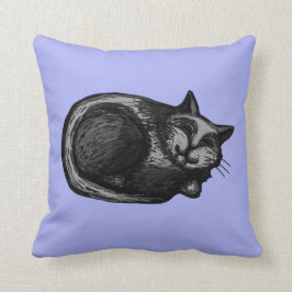 Schläfriges graues Katzen-Kunst-Singrün-Kissen Kissen